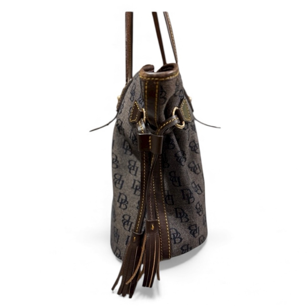 Dooney & Bourke Vintage Monogram Tassel Shoulder Bag with COA & dusty - EUC - Picture 6 of 11
